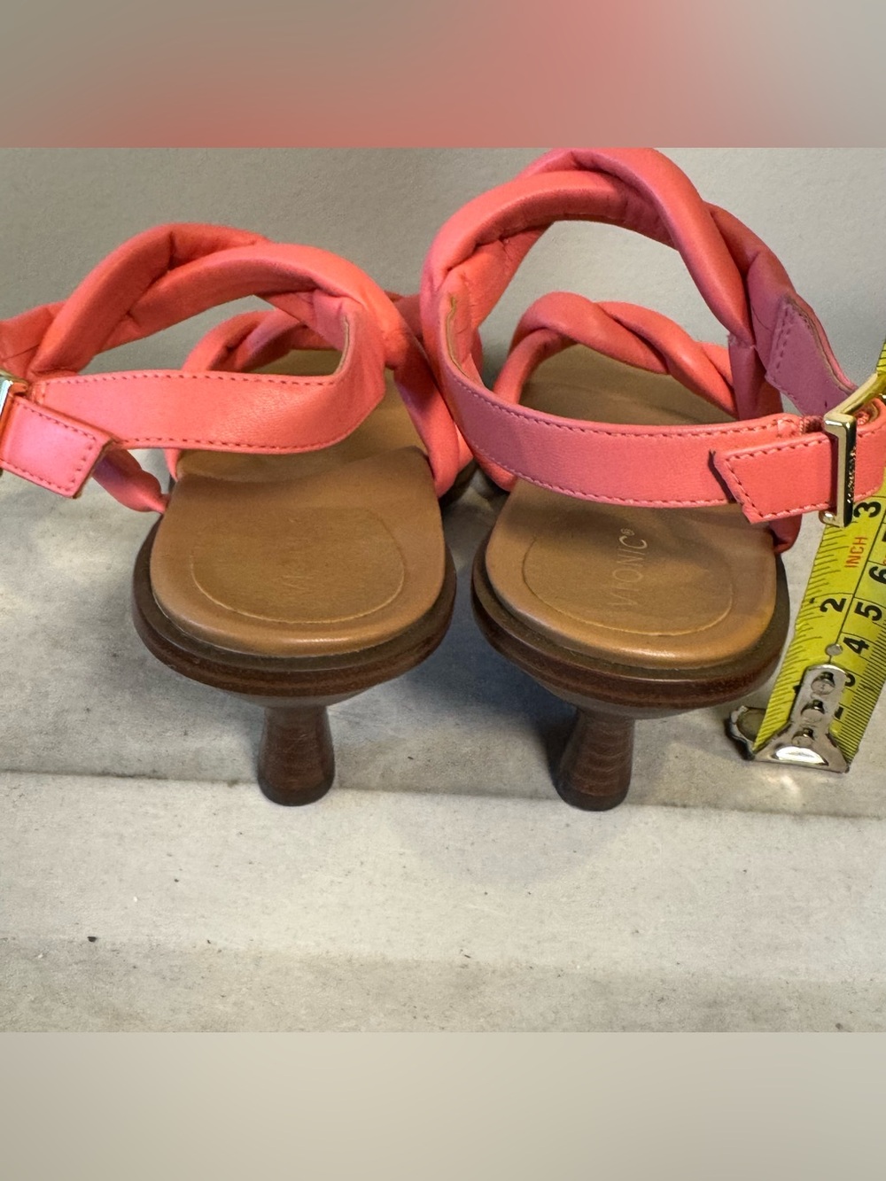 Vionic Coral Braided Strap Kitten Heel Sandals size 8, NWOT - Picture 6 of 6